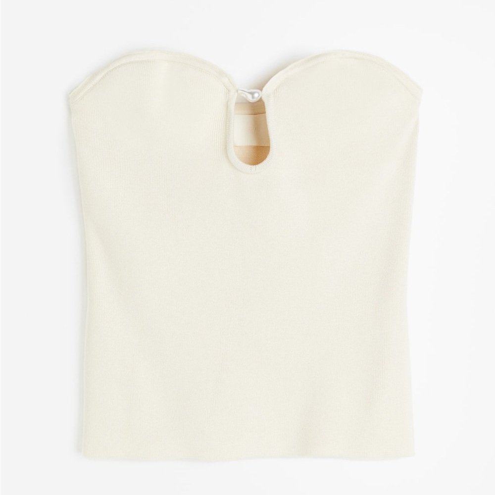 H&M BEAD-DETAIL TUBE TOP Size Small - Picture 2 of 8